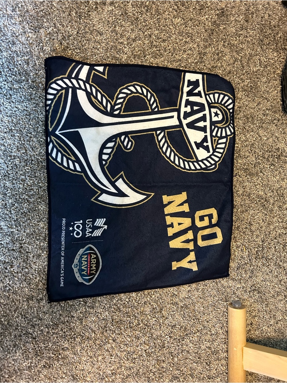 Navy 'Go Navy' Anchor Flag - Navy Blue & Gold